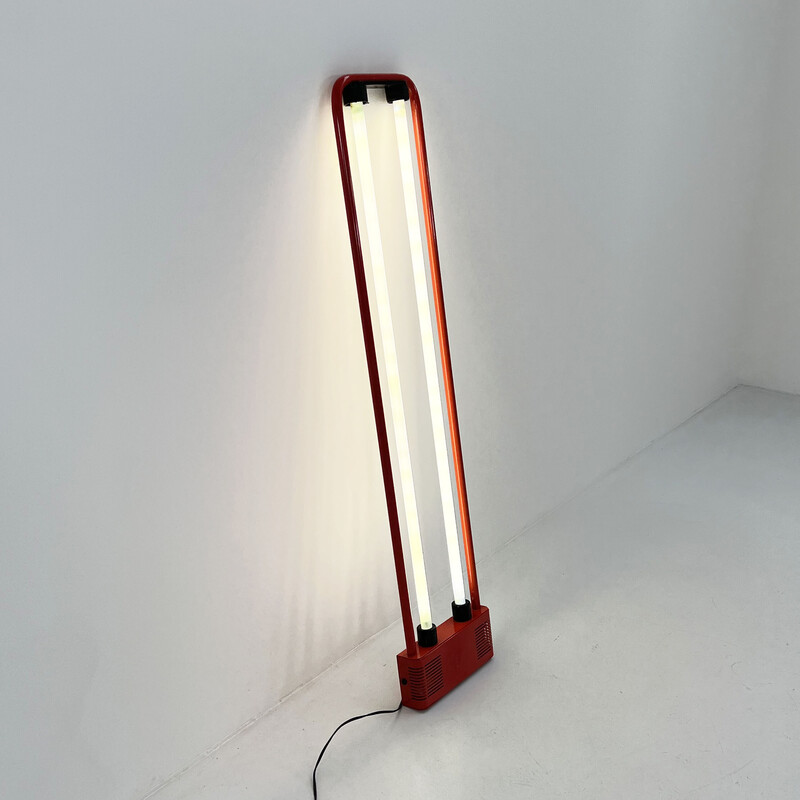 Vintage rode Neon vloerlamp van Gian N. Gigante voor Zerbetto, 1980