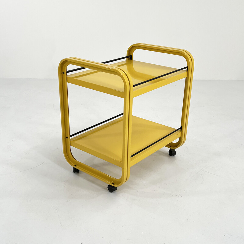 Chariot jaune vintage par G. N. Gigante, A. Zambusi et M. Boccato pour Seccose, 1980