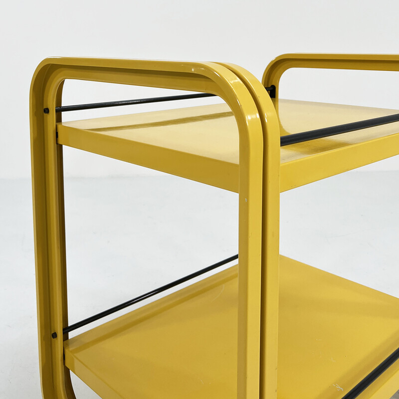 Vintage yellow trolley by G. N. Gigante, A. Zambusi and M. Boccato for Seccose, 1980s