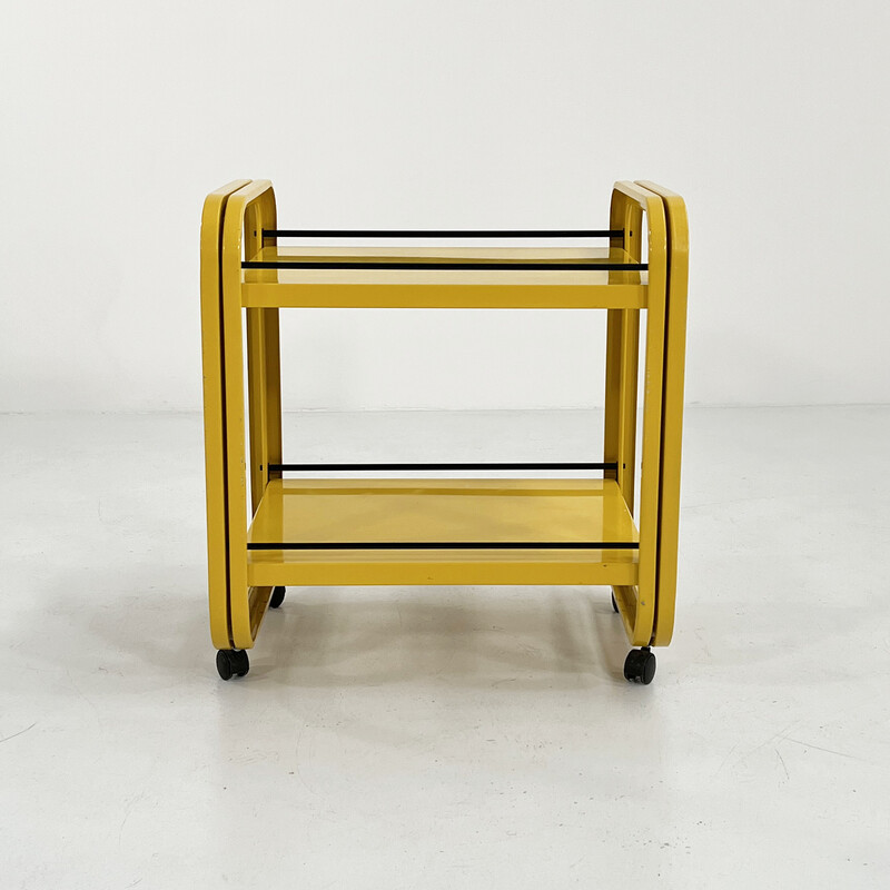 Vintage yellow trolley by G. N. Gigante, A. Zambusi and M. Boccato for Seccose, 1980s