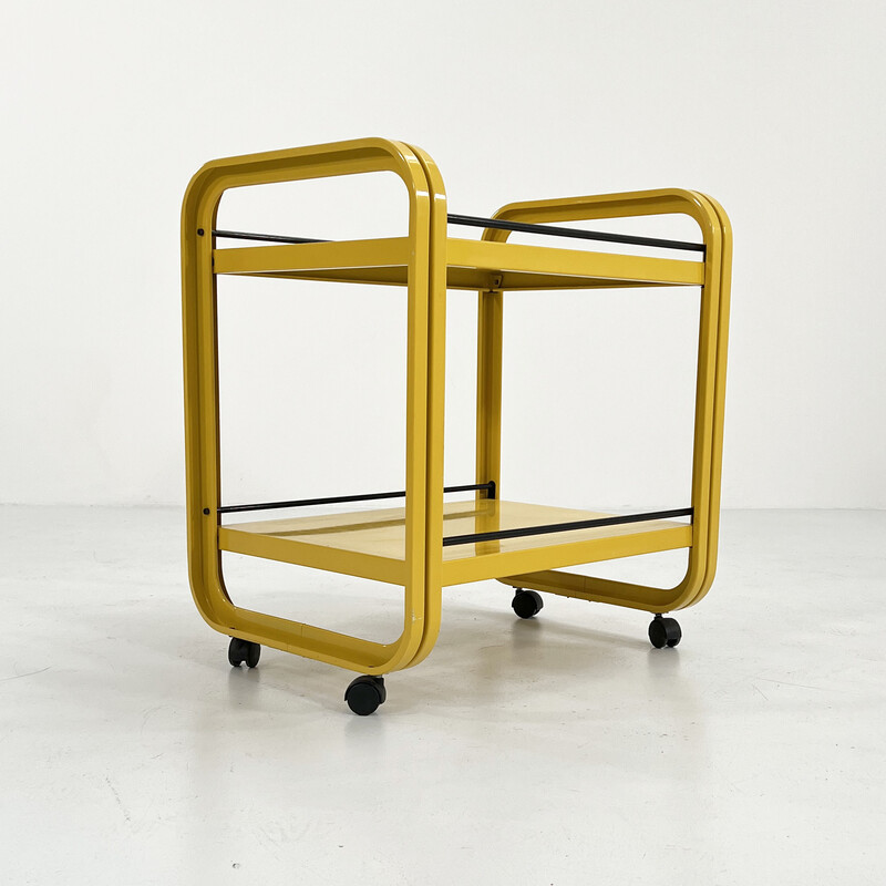 Chariot jaune vintage par G. N. Gigante, A. Zambusi et M. Boccato pour Seccose, 1980