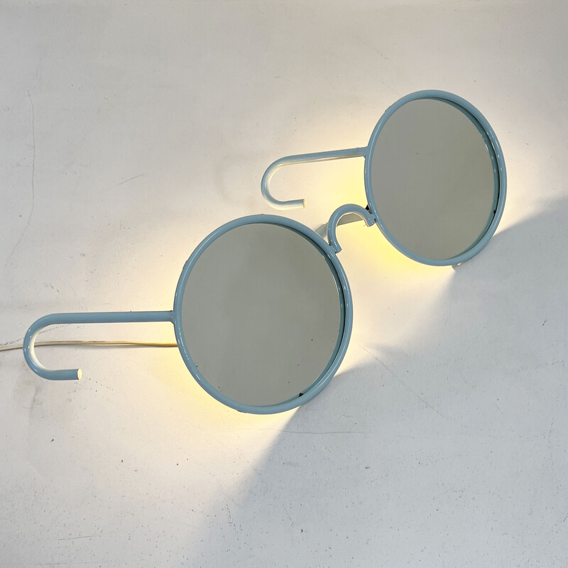 Espelho e luz de óculos de sol Vintage por L'isola Che Non C'è, década de 1980