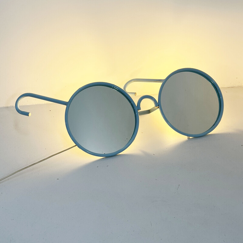 Espelho e luz de óculos de sol Vintage por L'isola Che Non C'è, década de 1980
