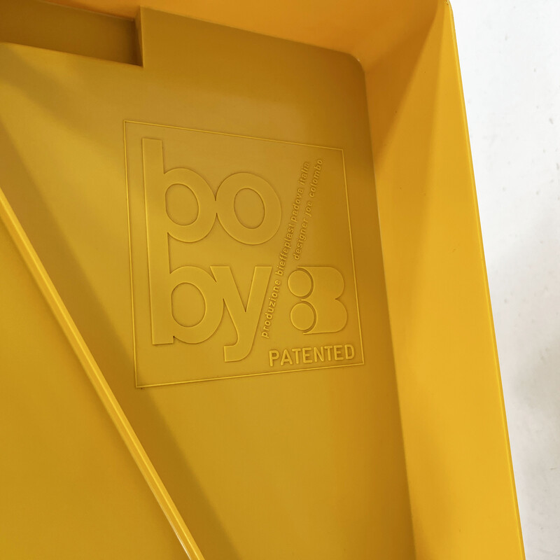 Vintage yellow Boby trolley by Joe Colombo for Bieffeplast, 1960s