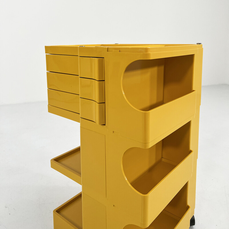 Vintage yellow Boby trolley by Joe Colombo for Bieffeplast, 1960s