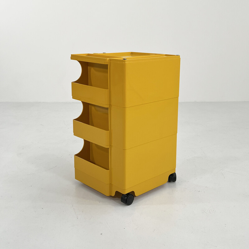 Chariot Boby jaune vintage par Joe Colombo pour Bieffeplast, 1960