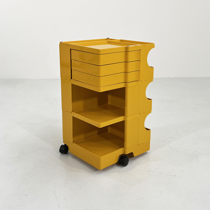 Vintage yellow Boby trolley by Joe Colombo for Bieffeplast, 1960s