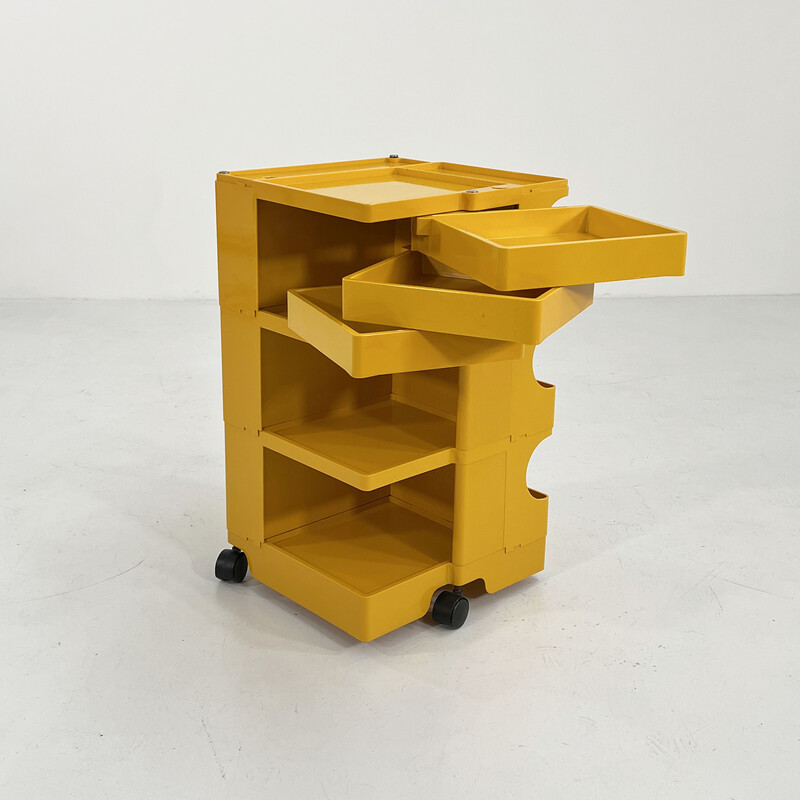 Carrello Boby giallo vintage di Joe Colombo per Bieffeplast, anni '60