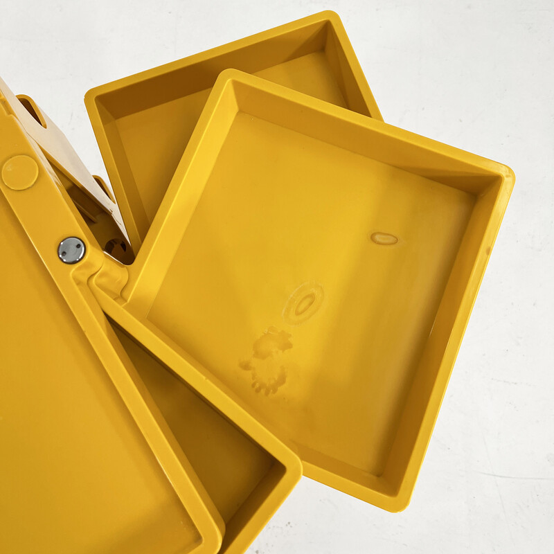 Carrello Boby giallo vintage di Joe Colombo per Bieffeplast, anni '60