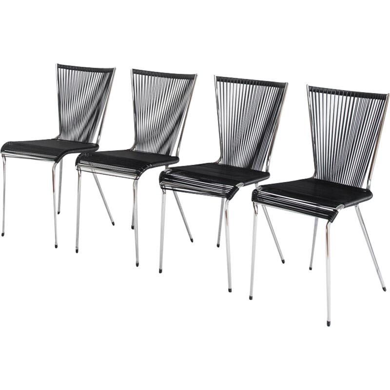 Conjunto de 4 cadeiras de vindima de André Monpoix, França 1960
