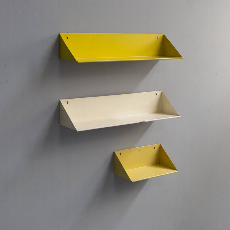 Set of 3 vintage wall mounted shelves by Constant Nieuwenhuijs for Asmeta