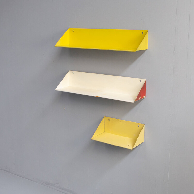 Set of 3 vintage wall mounted shelves by Constant Nieuwenhuijs for Asmeta
