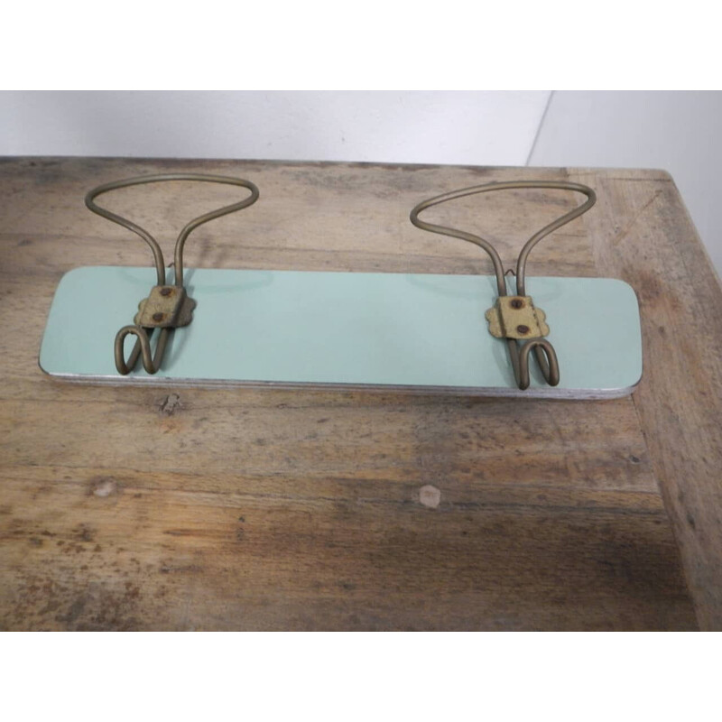 Porte-manteau vintage en bois compressé recouvert