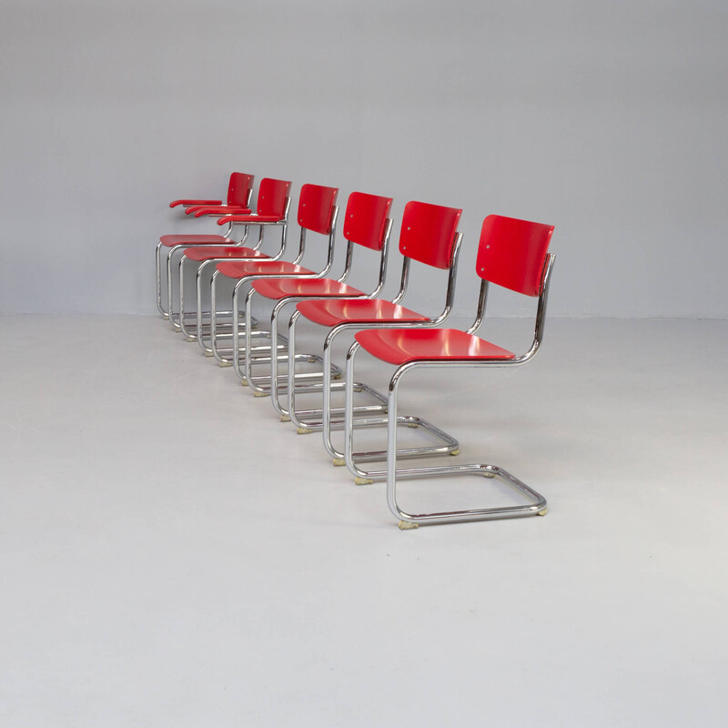 Conjunto de 6 cadeiras de jantar S43F vintage de Mart Stam para Thonet