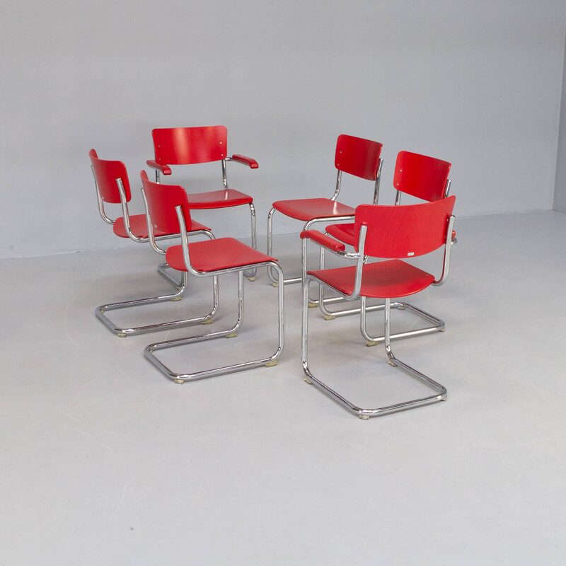 Conjunto de 6 cadeiras de jantar S43F vintage de Mart Stam para Thonet