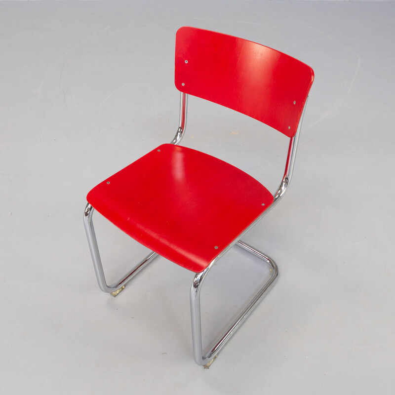 6 S43F-Esszimmerstühle von Mart Stam für Thonet