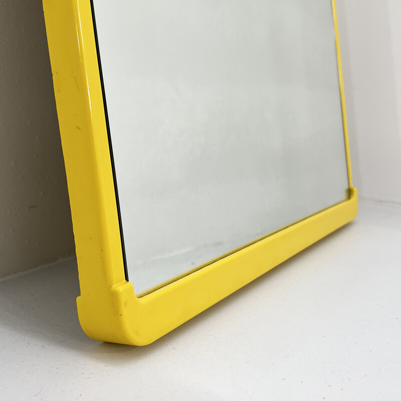 Vintage yellow frame mirror by Metalplastica, 1970s