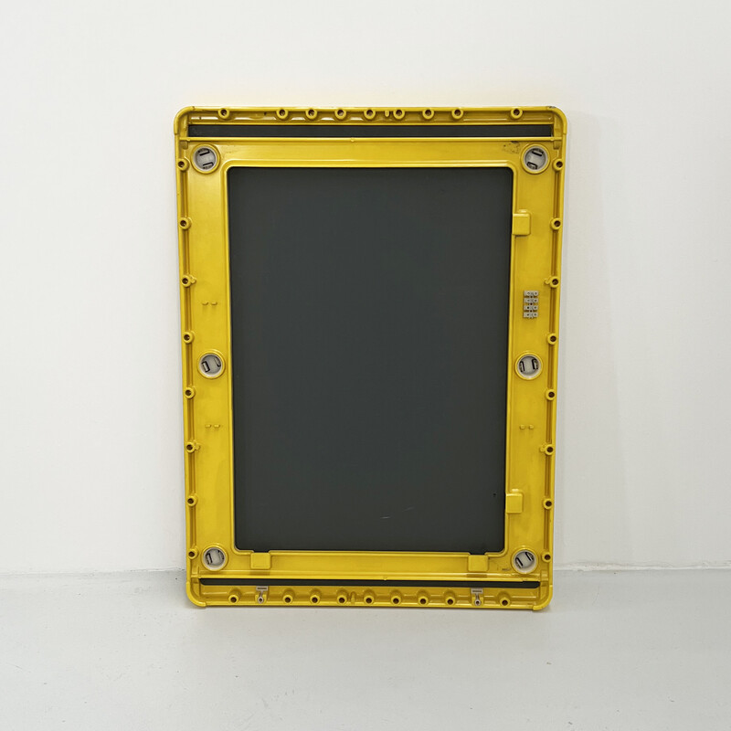 Vintage yellow frame mirror by Metalplastica, 1970s