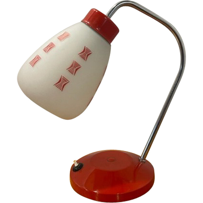 Rote Schreibtischlampe von Lidokov, Tschechoslowakei 1960er Jahre