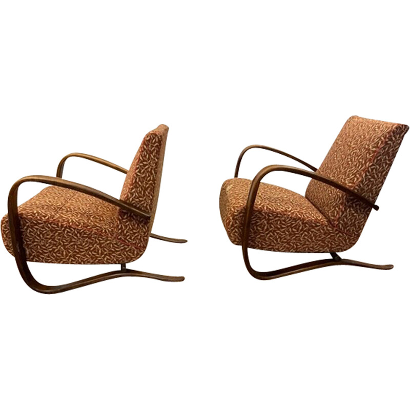 Pair of vintage armchairs H-269 by Jindrich Halabala