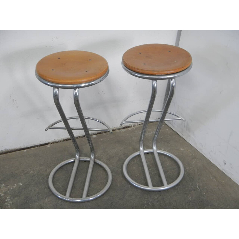 Pair of vintage bar stools, 1980s