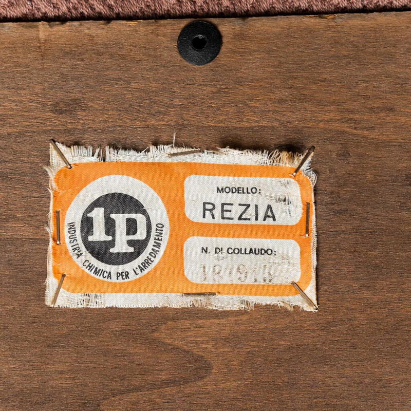 Conjunto de sala de estar de tecido castanho Vintage Rezia, 1970s