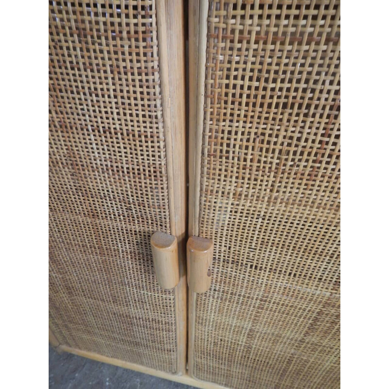 Scarpiera vintage in rattan, 1970