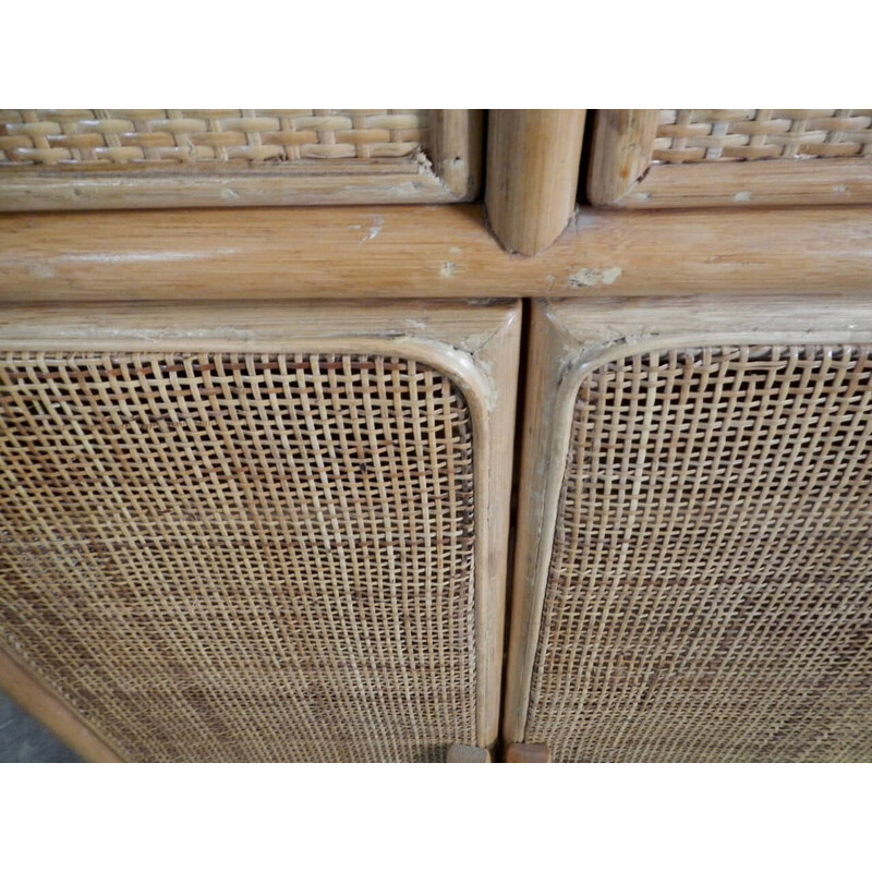 Scarpiera vintage in rattan, 1970