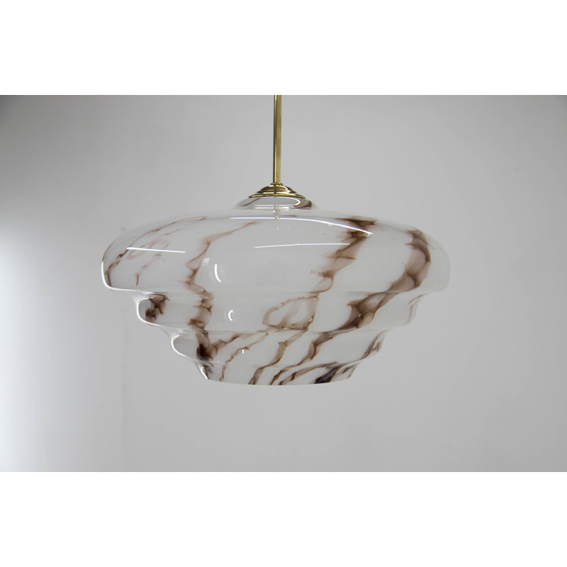 Vintage Art glass pendant lamp, Czechoslovakia 1970s