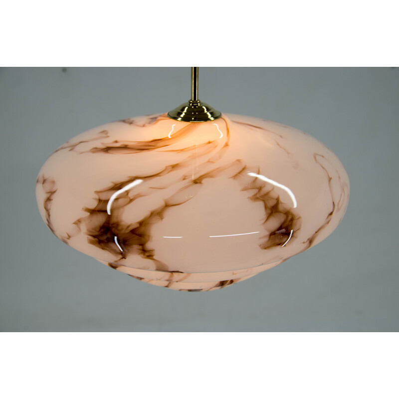 Vintage Art glass pendant lamp, Czechoslovakia 1970s