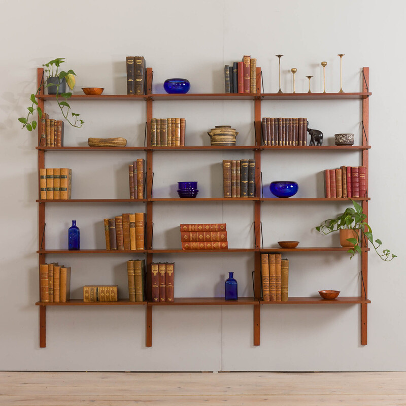 Vintage teak wall unit, Denmark 1960s