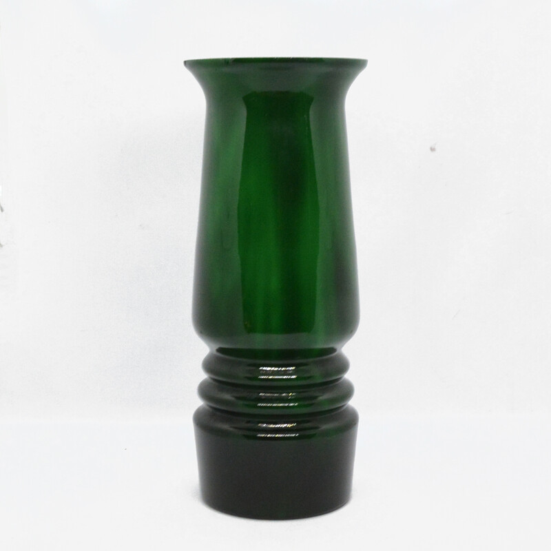 Vintage glass vase by S. Sadowski for Huta Szkła Sudety, Poland 1970