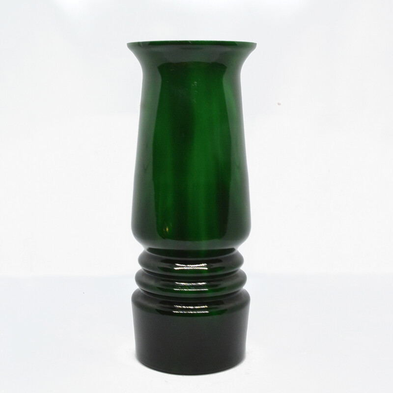 Vintage glass vase by S. Sadowski for Huta Szkła Sudety, Poland 1970