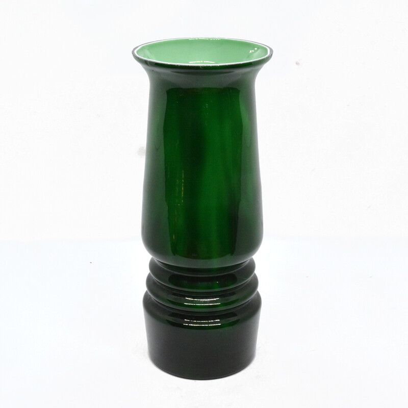 Vintage glass vase by S. Sadowski for Huta Szkła Sudety, Poland 1970