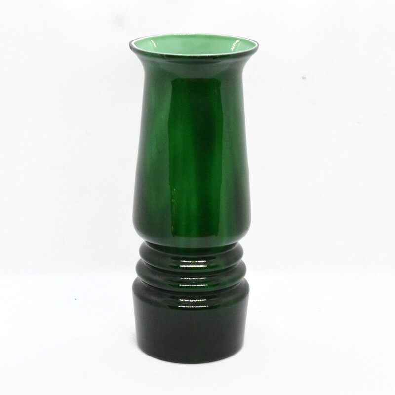 Vintage glass vase by S. Sadowski for Huta Szkła Sudety, Poland 1970