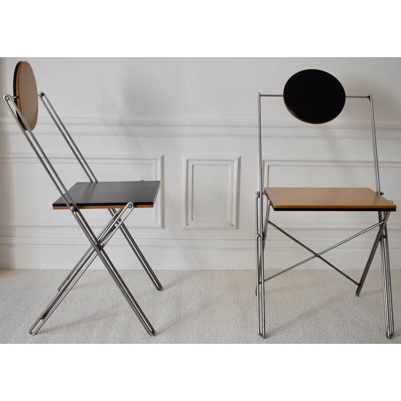 Pair of vintage Rjc chairs by René-Jean Caillette for Via Diffusion, France 1986