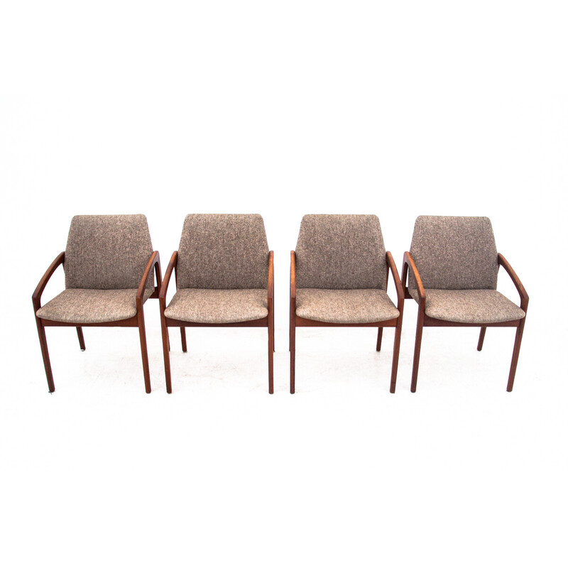Set of 4 vintage teak chairs by Henning Kjærnulf for Korup Stolefabrik, Denmark 1970