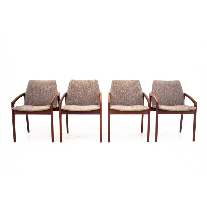 Set van 4 vintage teakhouten stoelen van Henning Kjærnulf voor Korup Stolefabrik, Denemarken 1970