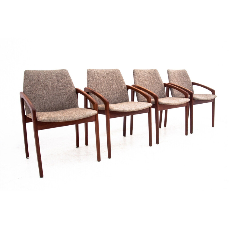 Set van 4 vintage teakhouten stoelen van Henning Kjærnulf voor Korup Stolefabrik, Denemarken 1970