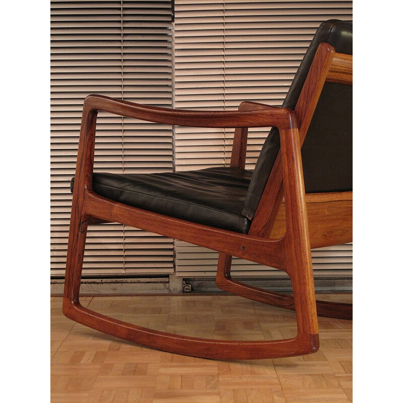 Rosewood rocking chair 120 by Ole Vonscher - 1950s.