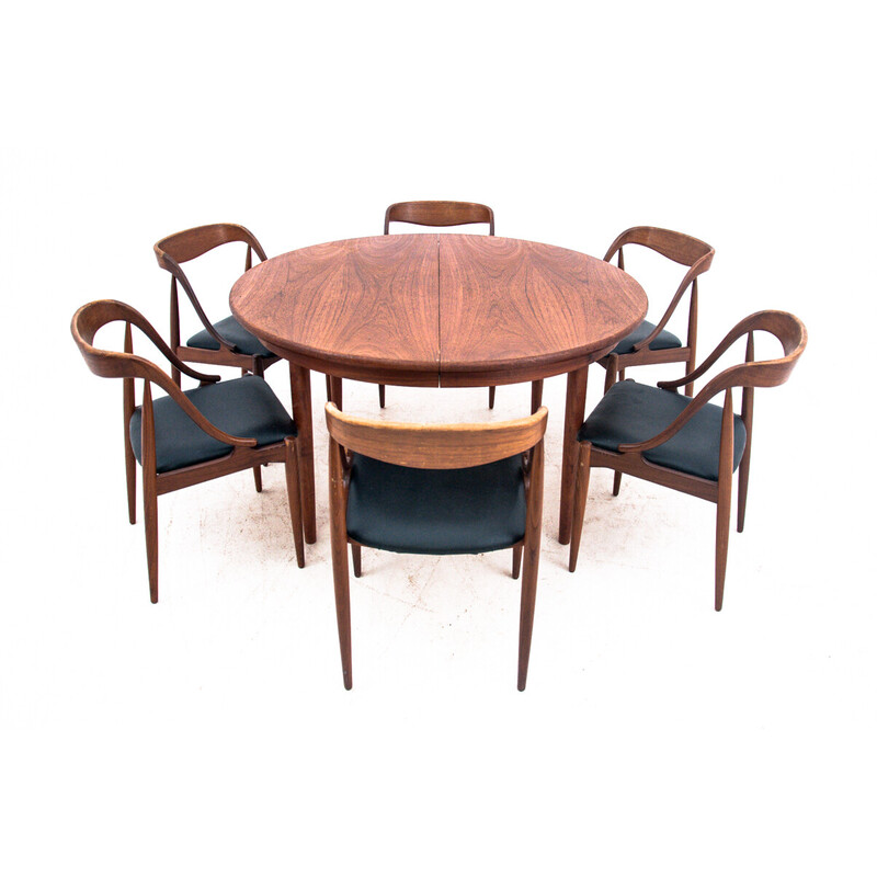 Vintage teak dining set by Johannes Andersen for Uldum Mobelfabrik, 1960s