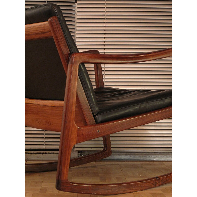 Rosewood rocking chair 120 by Ole Vonscher - 1950s.