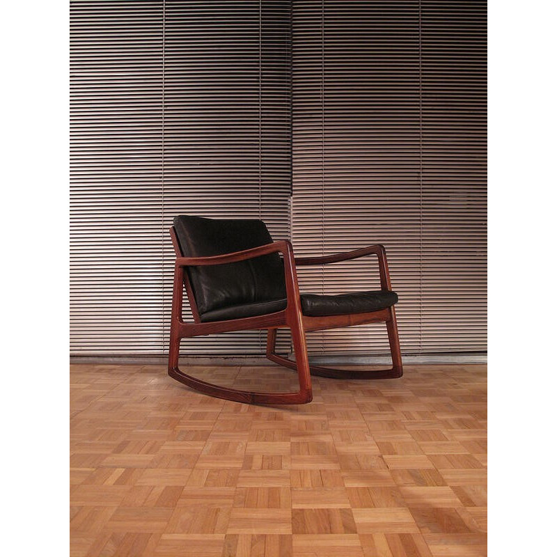 Rosewood rocking chair 120 by Ole Vonscher - 1950s.