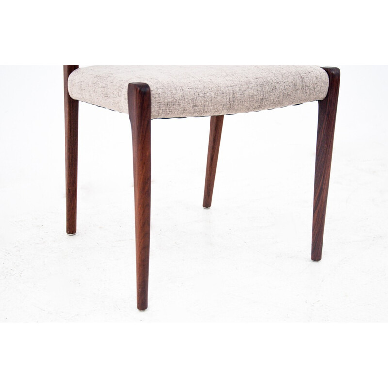 Set of 6 vintage rosewood chairs by N. O. Møller, Denmark 1960