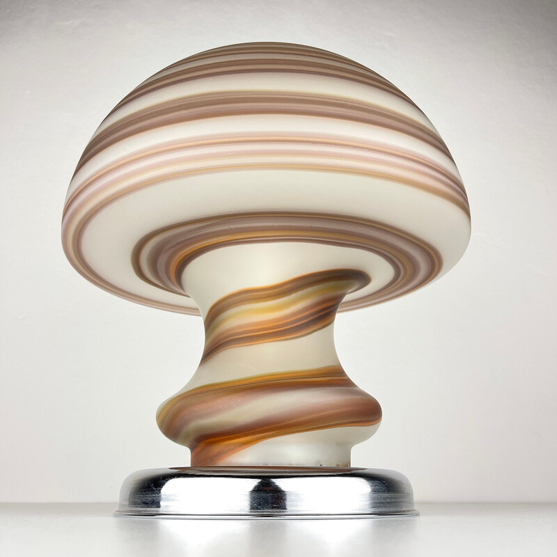 Vintage Murano glass mushroom table lamp for Vetri, Italy 1970