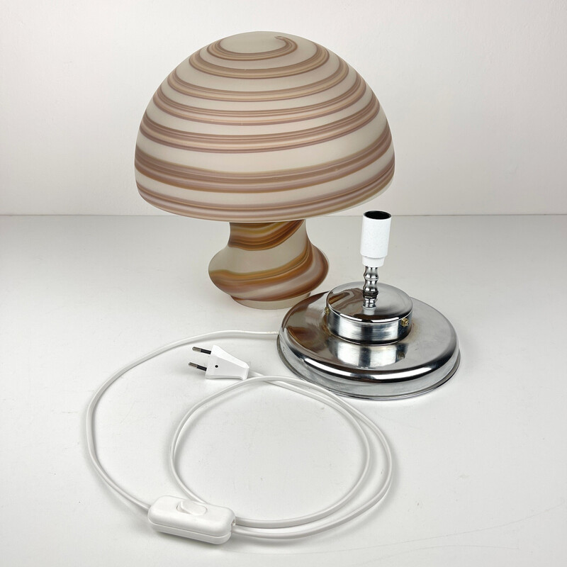 Vintage Murano glass mushroom table lamp for Vetri, Italy 1970