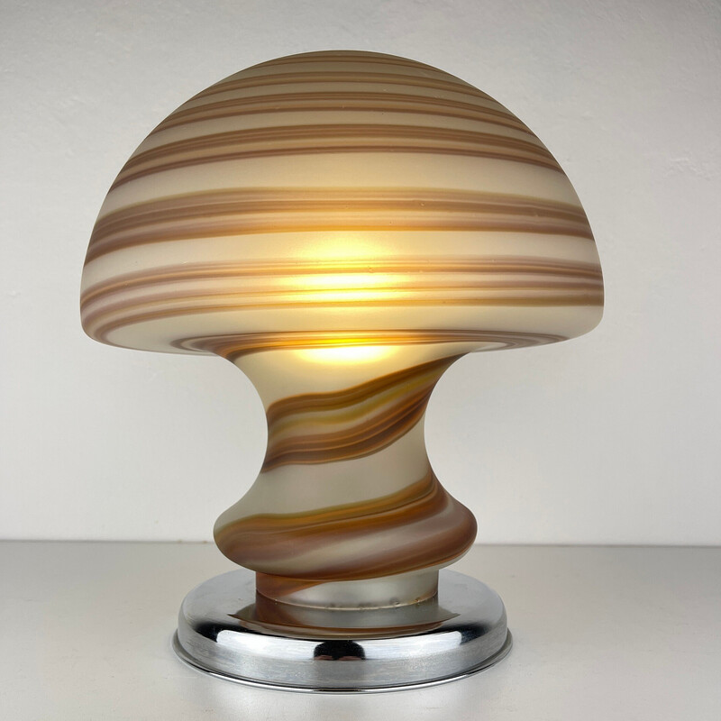 Vintage Murano glass mushroom table lamp for Vetri, Italy 1970