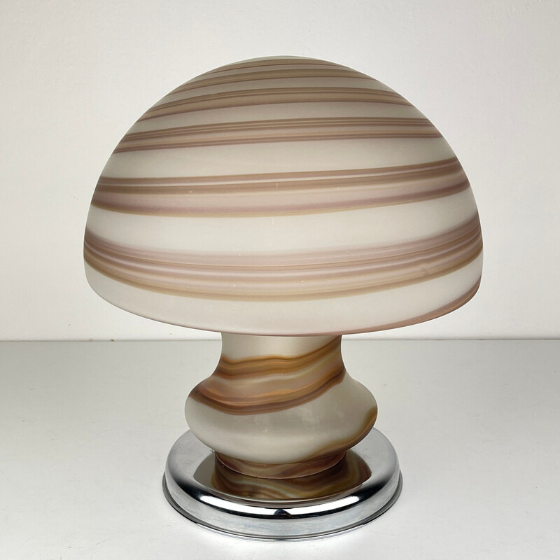 Lampada da tavolo a fungo in vetro di Murano vintage per Vetri, Italia 1970