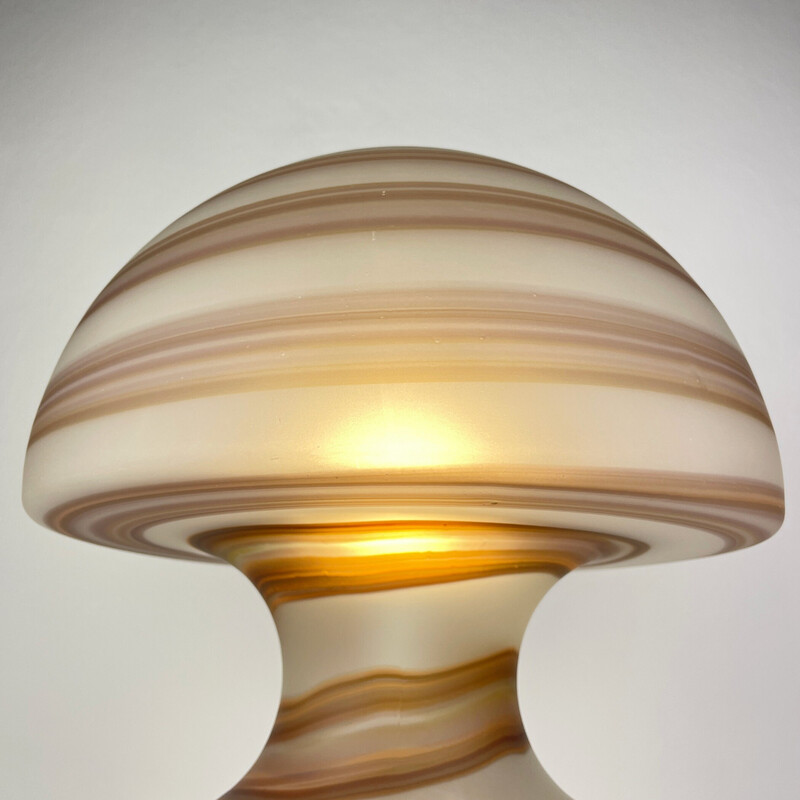 Vintage Murano glazen paddestoel tafellamp voor Vetri, Italië 1970