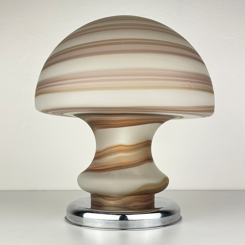 Vintage Murano glass mushroom table lamp for Vetri, Italy 1970